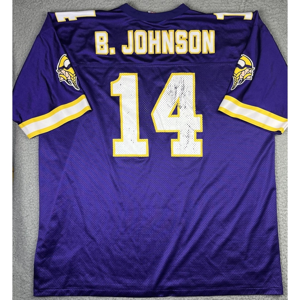 Brad Johnson Minnesota Vikings Jersey NFL Purple Logo Athletic Size XXL